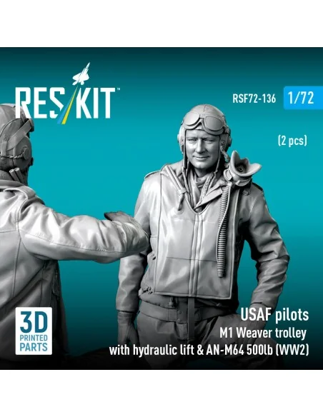 USAF pilots (2pcs) & M1 Weaver Hydraulic bomb lift & AN-M64 500lb (...