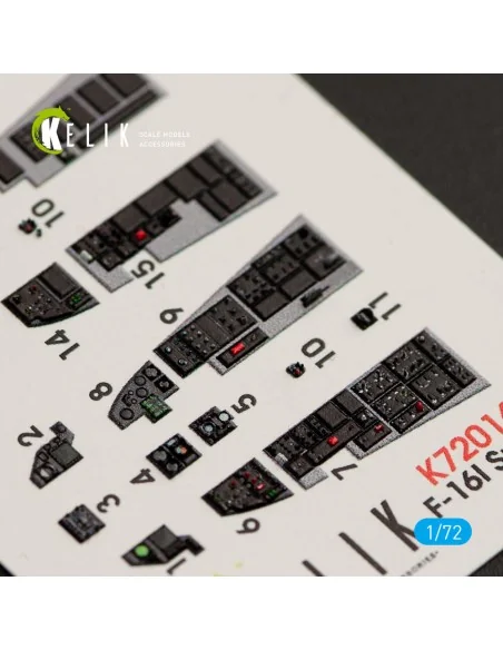F-16I Sufa interior 3D decals for Kinetic kit, 1/72 - Kelik K72016