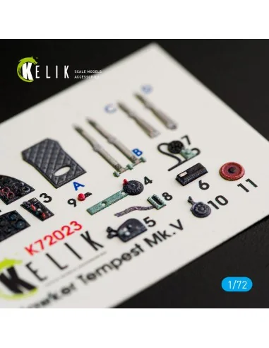 Hawker Tempest Mk.V interior 3D decals for Airfix kit, 1/72 - Kelik...