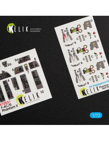 [NO_DESC] F-4(C, D) Phantom II interior 3D decals for Hasegawa kit,...