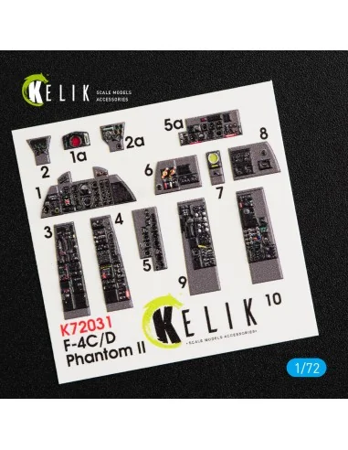 F-4(C, D) Phantom II interior 3D decals for Hasegawa kit, 1/72 - Ke...