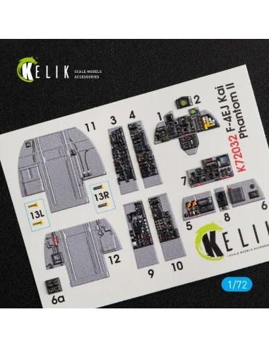 F-4EJ Kai Phantom II interior 3D decals for Hasegawa kit, 1/72 - Ke...