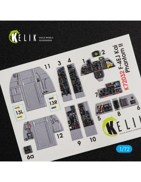 F-4EJ Kai Phantom II interior 3D decals for Hasegawa kit, 1/72 - Ke...