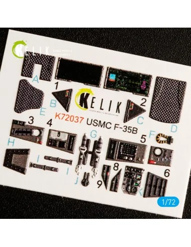 F-35B interior 3D decals for Academy kit, 1/72 - Kelik K72037