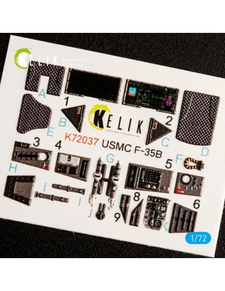 F-35B interior 3D decals for Academy kit, 1/72 - Kelik K72037