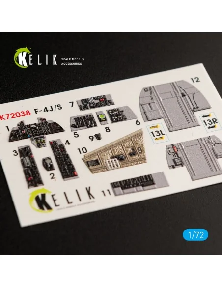 F-4J/S Phantom II interior 3D decals for Hasegawa kit, 1/72 - Kelik...