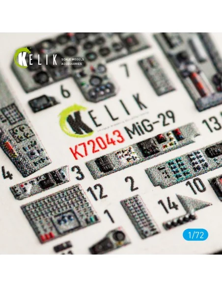 MiG-29 Fulcrum-A 9-12 interior 3D decals for GWH kit, 1/72 - Kelik ...