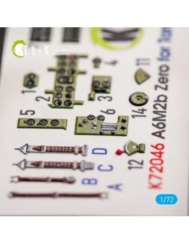 A6M2B Zero - interior 3D decals for Tamiya kit, 1/72 - Kelik K72046