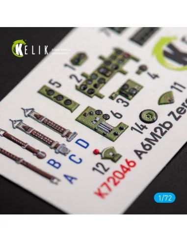 [NO_DESC] A6M2B Zero - interior 3D decals for Tamiya kit, 1/72 - Ke...