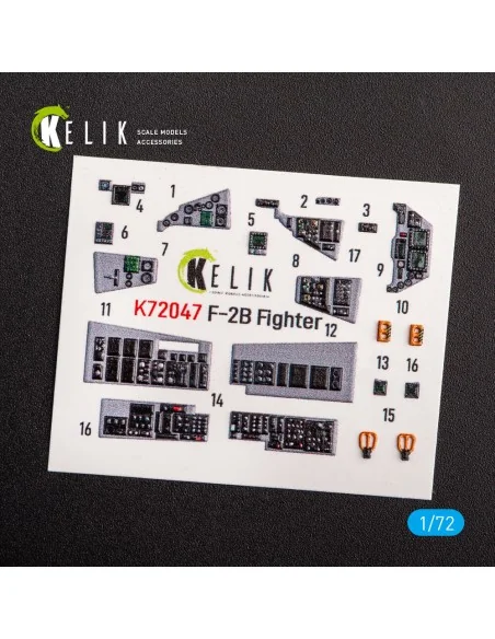 JASDF F-2B Fighter interior 3D decals for FineMolds kit, 1/72 - Kel...