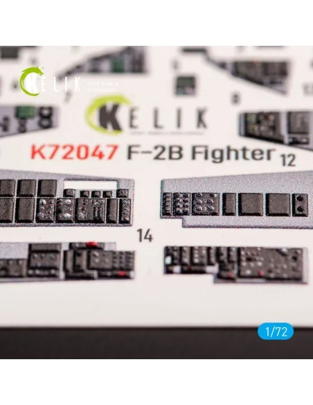 JASDF F-2B Fighter interior 3D decals for FineMolds kit, 1/72 - Kel...