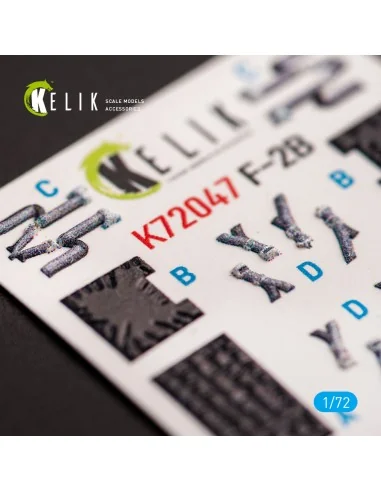 JASDF F-2B Fighter interior 3D decals for FineMolds kit, 1/72 - Kel...
