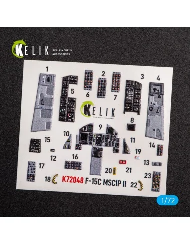 [NO_DESC] F-15C MSIP II Eagle interior 3D decals for GWH, 1/72 - Ke...