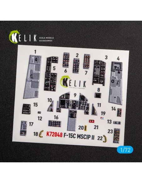 F-15C MSIP II Eagle interior 3D decals for GWH, 1/72 - Kelik K72048