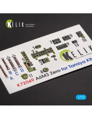 [NO_DESC] A6M3 Zero - interior 3D decals for Tamiya kit, 1/72 - Kel...