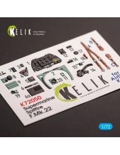 Spitfire F.Mk.22 - interior 3D decals for Airfix kit, 1/72 - Kelik ...
