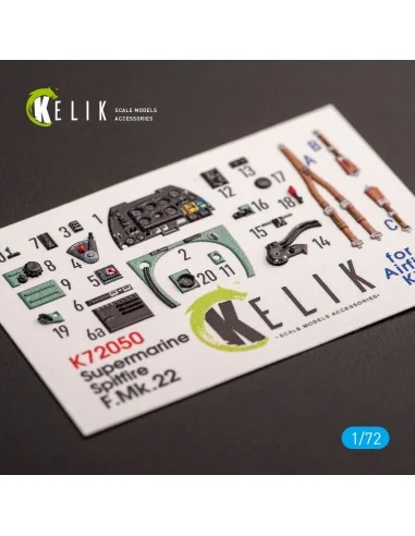 Spitfire F.Mk.22 - interior 3D decals for Airfix kit, 1/72 - Kelik ...