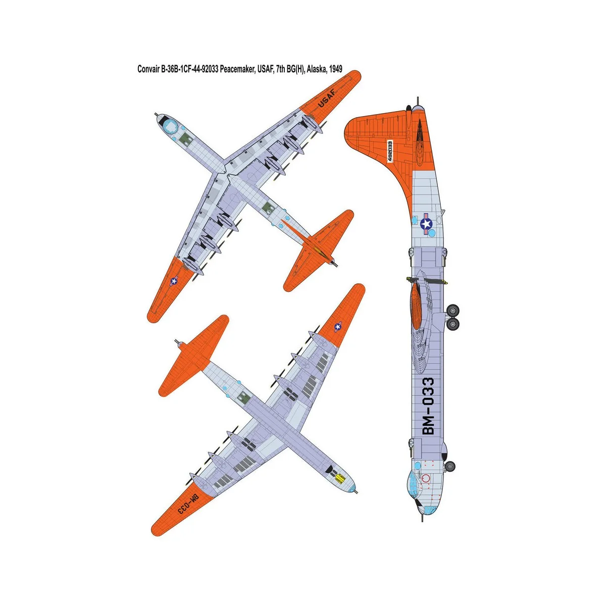Convair B-36B Peacemaker (Early), 1/144 - Roden 347