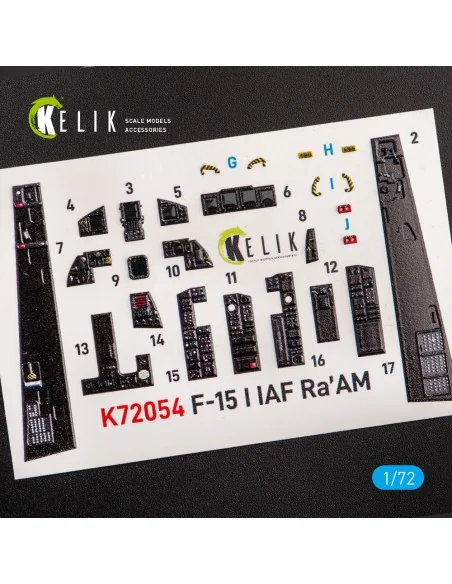 F-15I IAF Ra`am - interior 3D decals for GWH kit, 1/72 - Kelik K72054