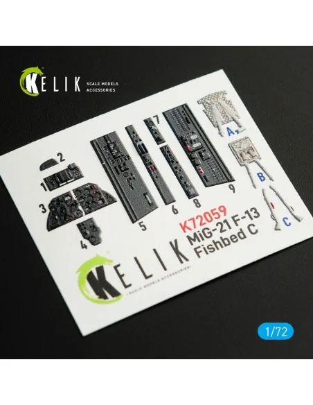 MiG-21 F-13 interior 3D decals for Revell kit, 1/72 - Kelik K72059