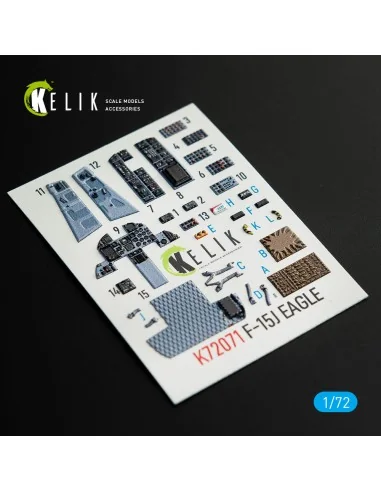 [NO_DESC] F-15J Eagle interior 3D decals for PLATZ kit, 1/72 - Keli...
