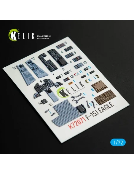 F-15J Eagle interior 3D decals for PLATZ kit, 1/72 - Kelik K72071