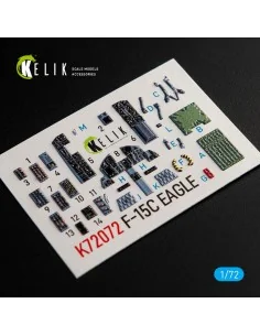 F-15C Strike Eagle interior 3D decals for Hasegawa kit, 1/72 - Keli...