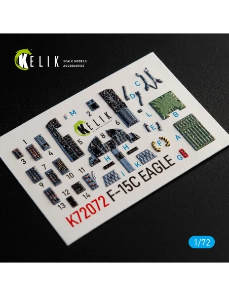F-15C Strike Eagle interior 3D decals for Hasegawa kit, 1/72 - Keli...