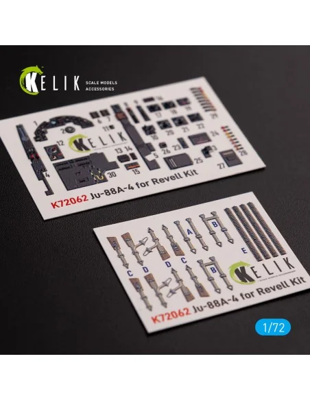 [NO_DESC] Junkers JU 88 A-4 interior 3D decals for Revell kit, 1/72...