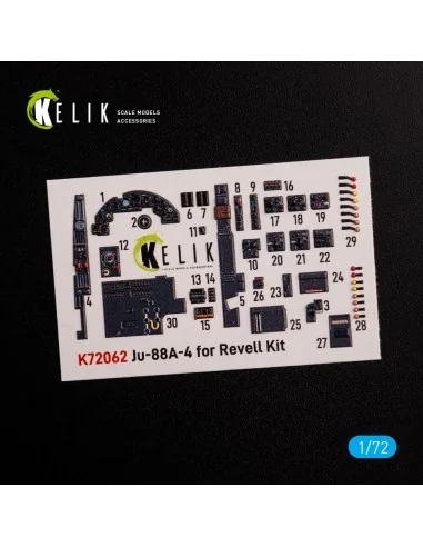 Junkers JU 88 A-4 interior 3D decals for Revell kit, 1/72 - Kelik K...