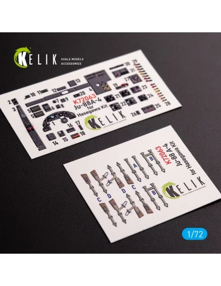 Junkers JU 88 A-4 interior 3D decals for Hasegawa kit, 1/72 - Kelik...