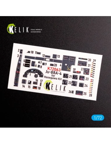 [NO_DESC] Junkers JU 88 A-4 interior 3D decals for Hasegawa kit, 1/...
