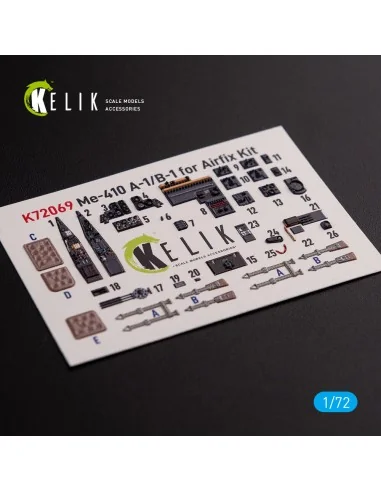 Messerschmitt Me410A-1 interior 3D decals for Airfix kit, 1/72 - Ke...