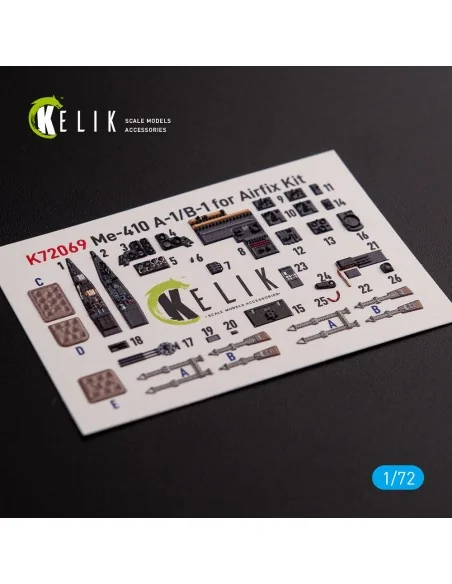 Messerschmitt Me410A-1 interior 3D decals for Airfix kit, 1/72 - Ke...