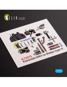 N1K1-Ja Shiden Type 11 interior 3D decals for Tamiya kit, 1/72 - Ke...