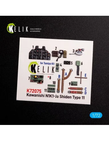 N1K1-Ja Shiden Type 11 interior 3D decals for Tamiya kit, 1/72 - Ke...