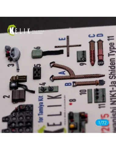 N1K1-Ja Shiden Type 11 interior 3D decals for Tamiya kit, 1/72 - Ke...