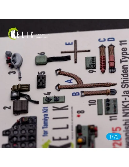 N1K1-Ja Shiden Type 11 interior 3D decals for Tamiya kit, 1/72 - Ke...