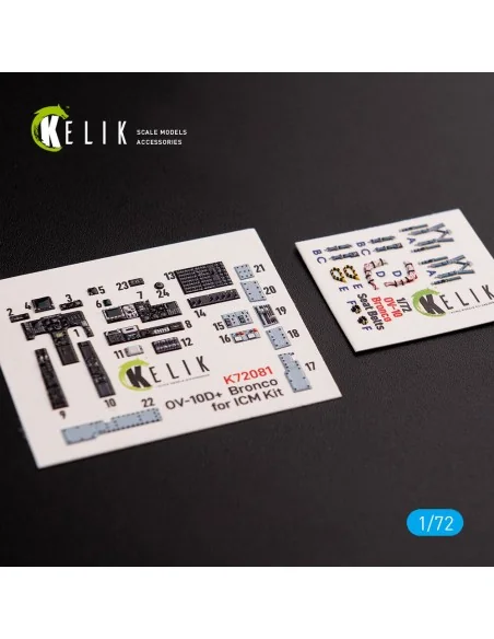 OV-10D+ Bronco interior 3D decals for ICM kit, 1/72 - Kelik K72081