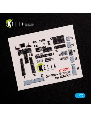 OV-10D+ Bronco interior 3D decals for ICM kit, 1/72 - Kelik K72081