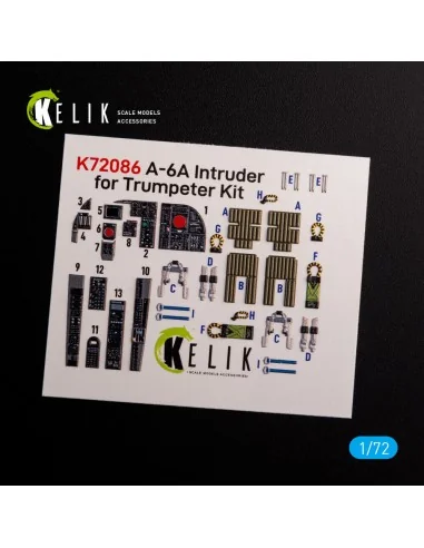 A-6A Intruder interior 3D decals for Trumpeter kit, 1/72 - Kelik K7...