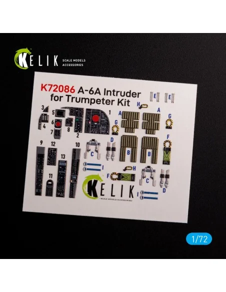 A-6A Intruder interior 3D decals for Trumpeter kit, 1/72 - Kelik K7...