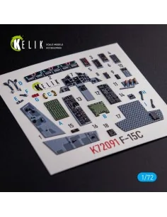 F-15C - interior 3D decals for FineMolds kit, 1/72 - Kelik K72091