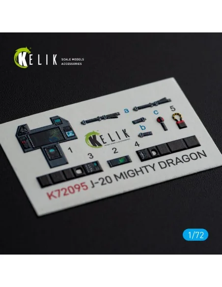 J-20 Mighty Dragon - interior 3D decals for Dream Model kit, 1/72 -...