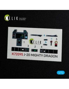 J-20 Mighty Dragon - interior 3D decals for Dream Model kit, 1/72 -... 2