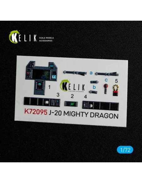 J-20 Mighty Dragon - interior 3D decals for Dream Model kit, 1/72 -...