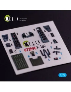 F-16C - interior 3D decals for Hasegawa kit, 1/72 - Kelik K72096