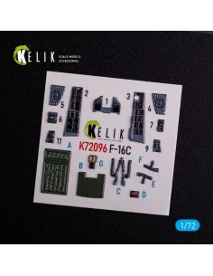 [NO_DESC] F-16C - interior 3D decals for Hasegawa kit, 1/72 - Kelik... 2