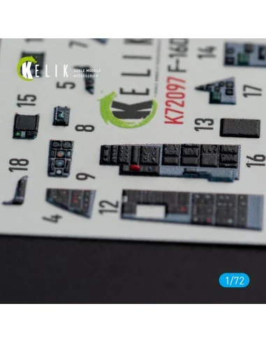 F-16D interior 3D decals for Revell kit, 1/72 - Kelik K72097