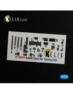 A6M5 Zero - interior 3D decals for Tamiya kit, 1/72 - Kelik K72099 2